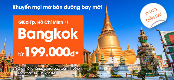 Jetstar khuyến mãi vé Bangkok 199 ngàn