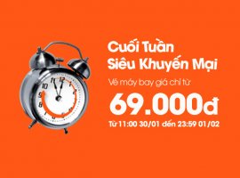 Vé máy bay khuyến mãi cuối tuần chỉ 69k