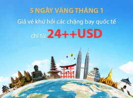 Vietnam Airlines khuyến mãi 5 ngày vàng vé 24 USD