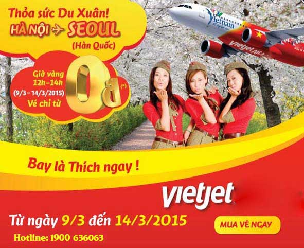 Vietjet tung vé máy bay đi Hàn Quốc FREE
