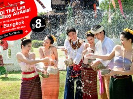 Air Asia khuyến mãi vé 8 USD trải nghiệm Tết Songkran
