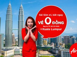 Vé máy bay khuyến mãi 0 đồng đi Malaysia