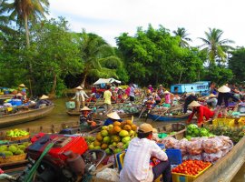 Vé máy bay giá rẻ khám phá chợ nổi Cái Răng