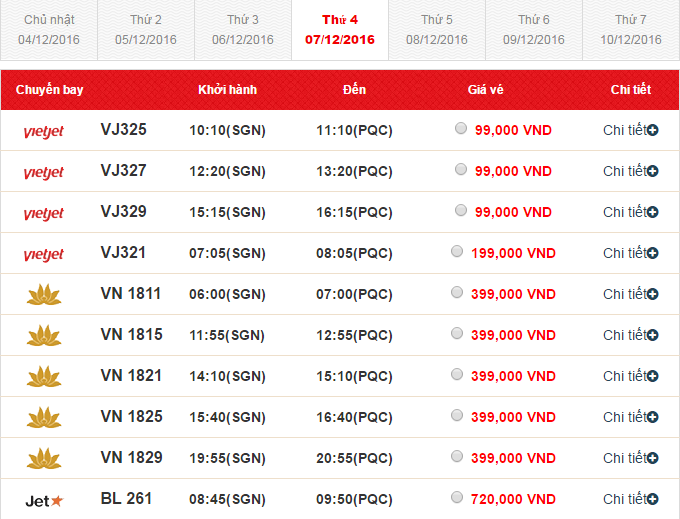 Giá vé máy bay từ TP.HCM đi Phú Quốc
