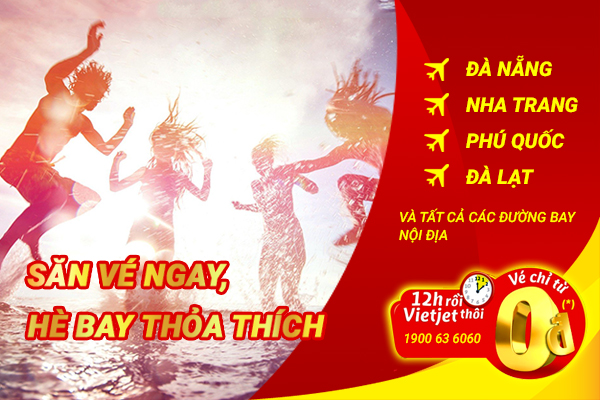 Vietjet khuyến mãi vé máy bay giá rẻ 0 đồng