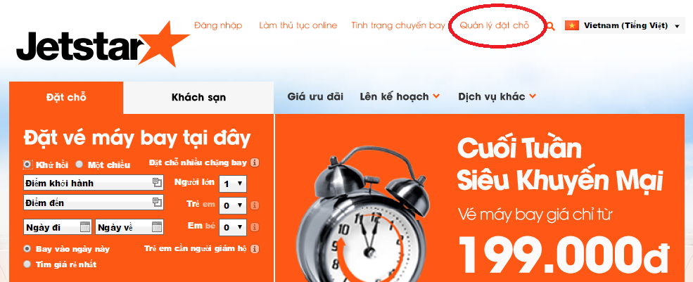 Hướng dẫn check in online Jetstar