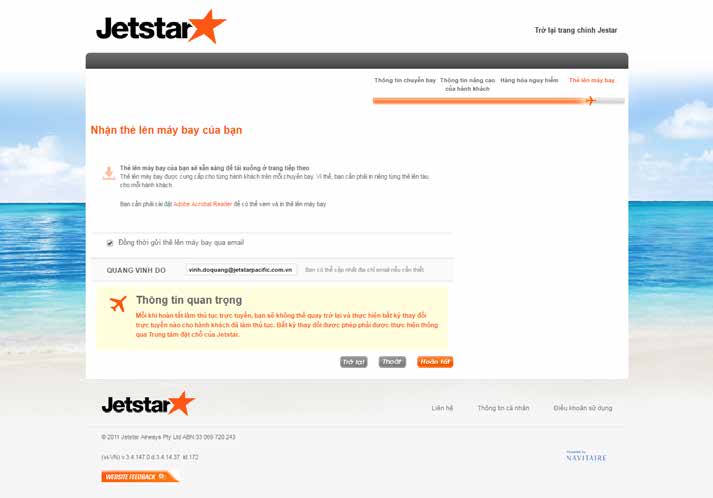 Hướng dẫn check in online Jetstar