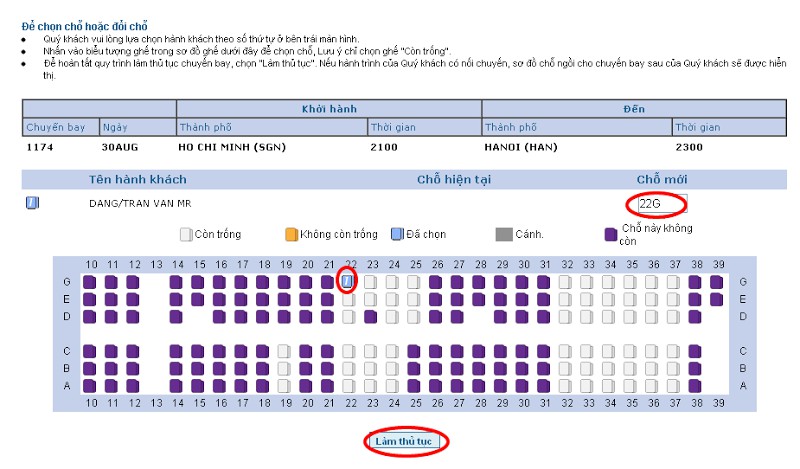 check in online Vietnam Airlines
