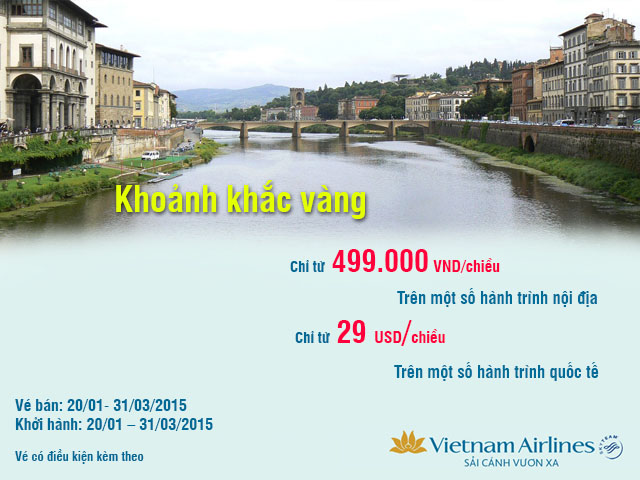 Vé máy bay khuyến mãi Vietnam Airlines chỉ 499k