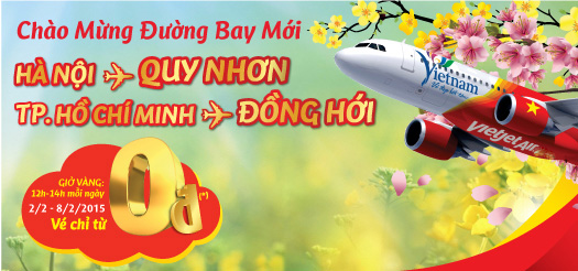 6k vé máy bay miễn phí tháng 4 của Vietjet Air