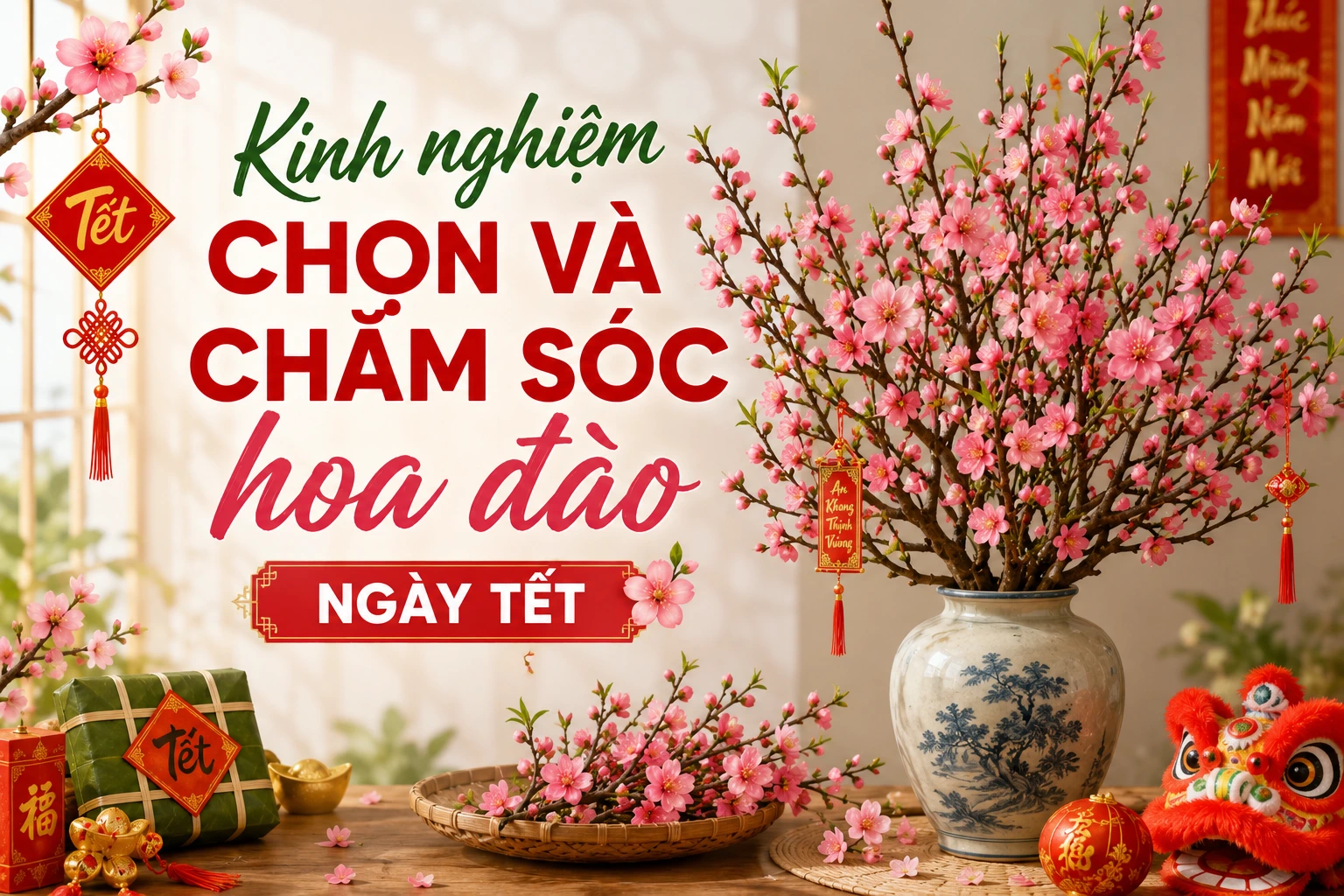Kinh nghiệm chọn và chăm sóc hoa đào ngày Tết