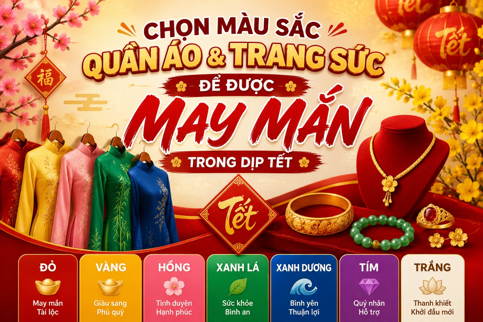 Mẹo chọn màu sắc quần áo trang sức để được may mắn trong dịp Tết