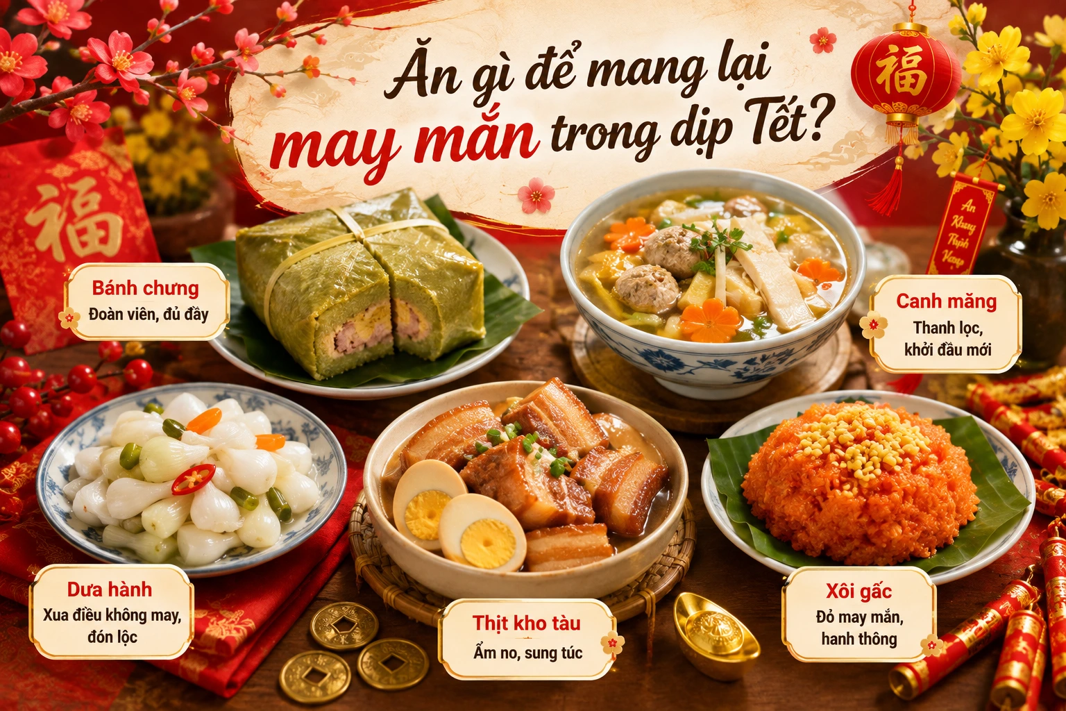 Ăn gì để mang lại may mắn trong dịp Tết?
