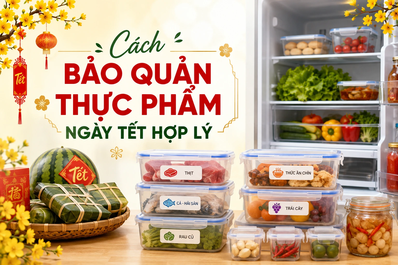 Cách bảo quản thực phẩm ngày Tết an toàn cho gia đình