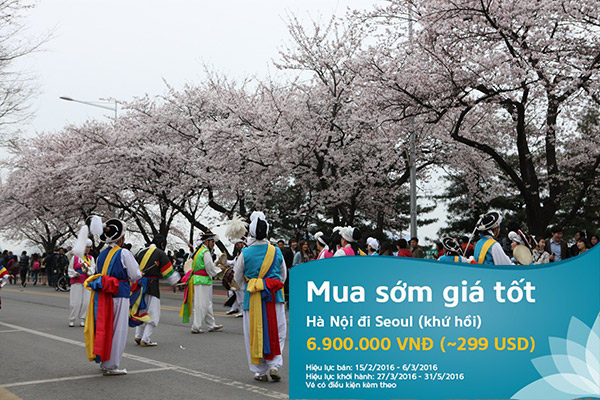 Vé máy bay khuyến mãi đi Seoul khứ hồi chỉ 299 USD