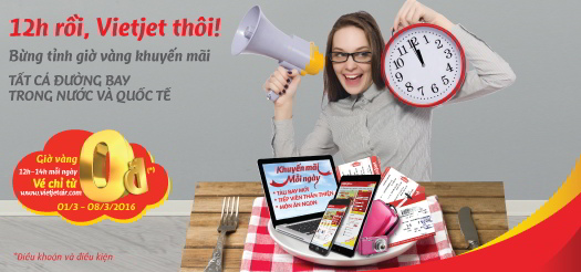 Hình ảnh Vietjet tung 2 triệu vé máy bay khuyến mãi 0 đồng tháng 3
