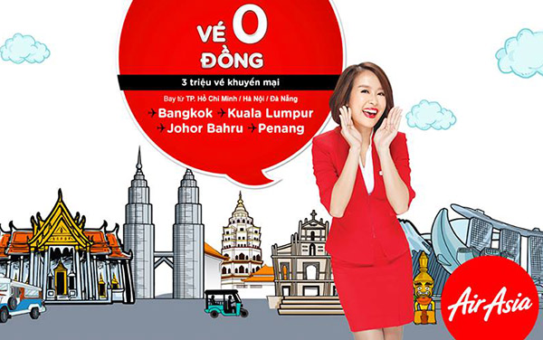 3 triệu vé máy bay khuyến mãi 0 đồng đến 2017