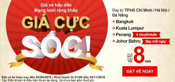 Du lịch hè 2016 Đông Nam Á giá 8 USD