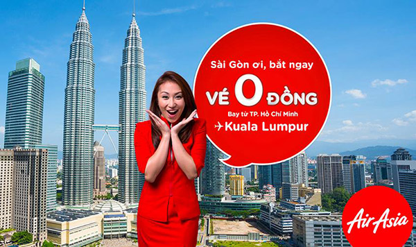 Vé máy bay khuyến mãi 0 đồng đi Malaysia
