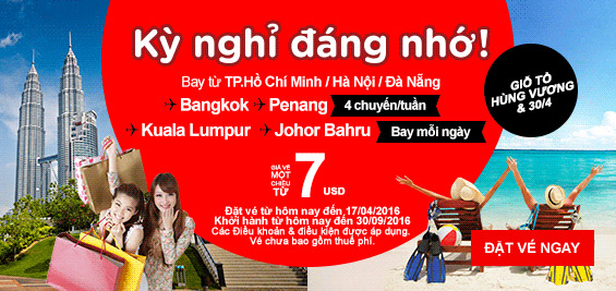 Vé máy bay khuyến mãi hè đi Đông Nam Á chỉ từ 7 USD
