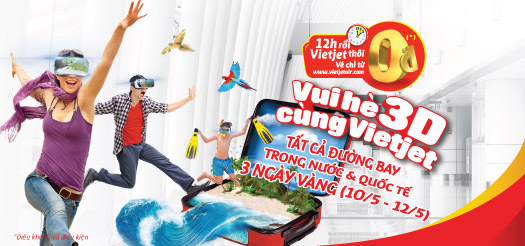 Vé máy bay khuyến mãi 0 đồng thỏa thích khám phá hè