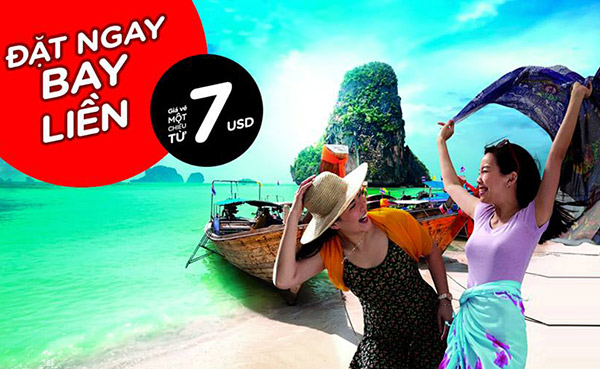 Vé máy bay khuyến mãi 7 USD đặt ngay bay liền