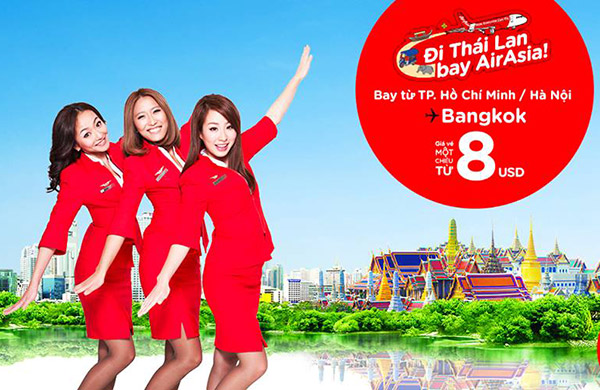Vé máy bay khuyến mãi đi Thái Lan chỉ 168K