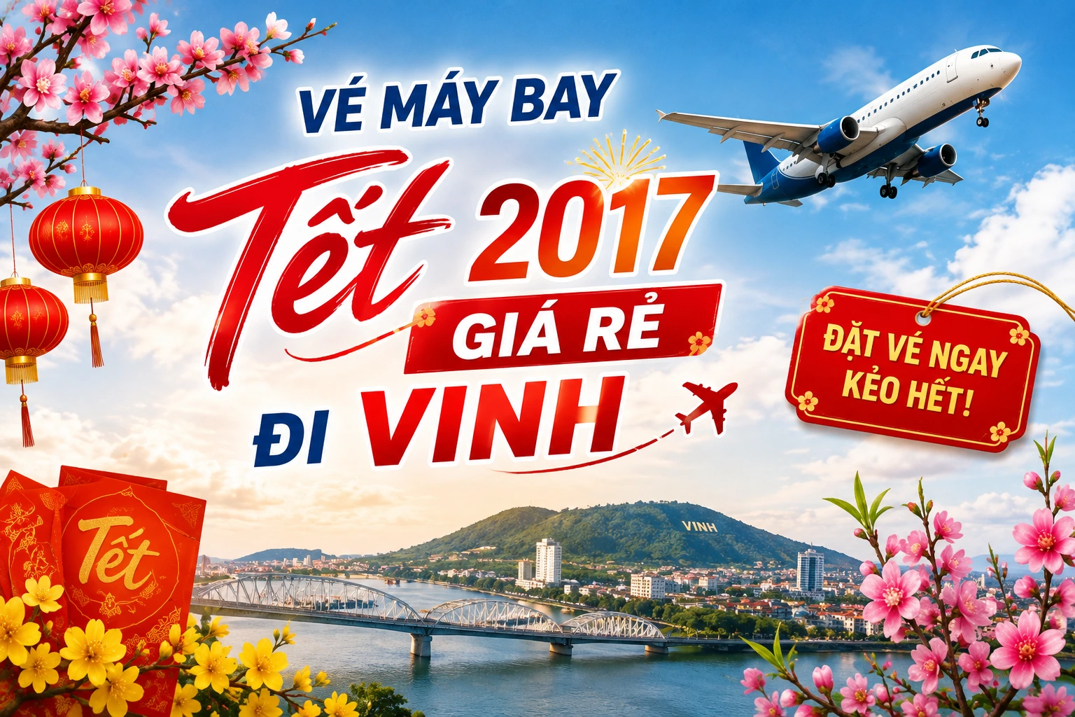 Vé máy bay Tết 2027 giá rẻ bất ngờ đi Vinh