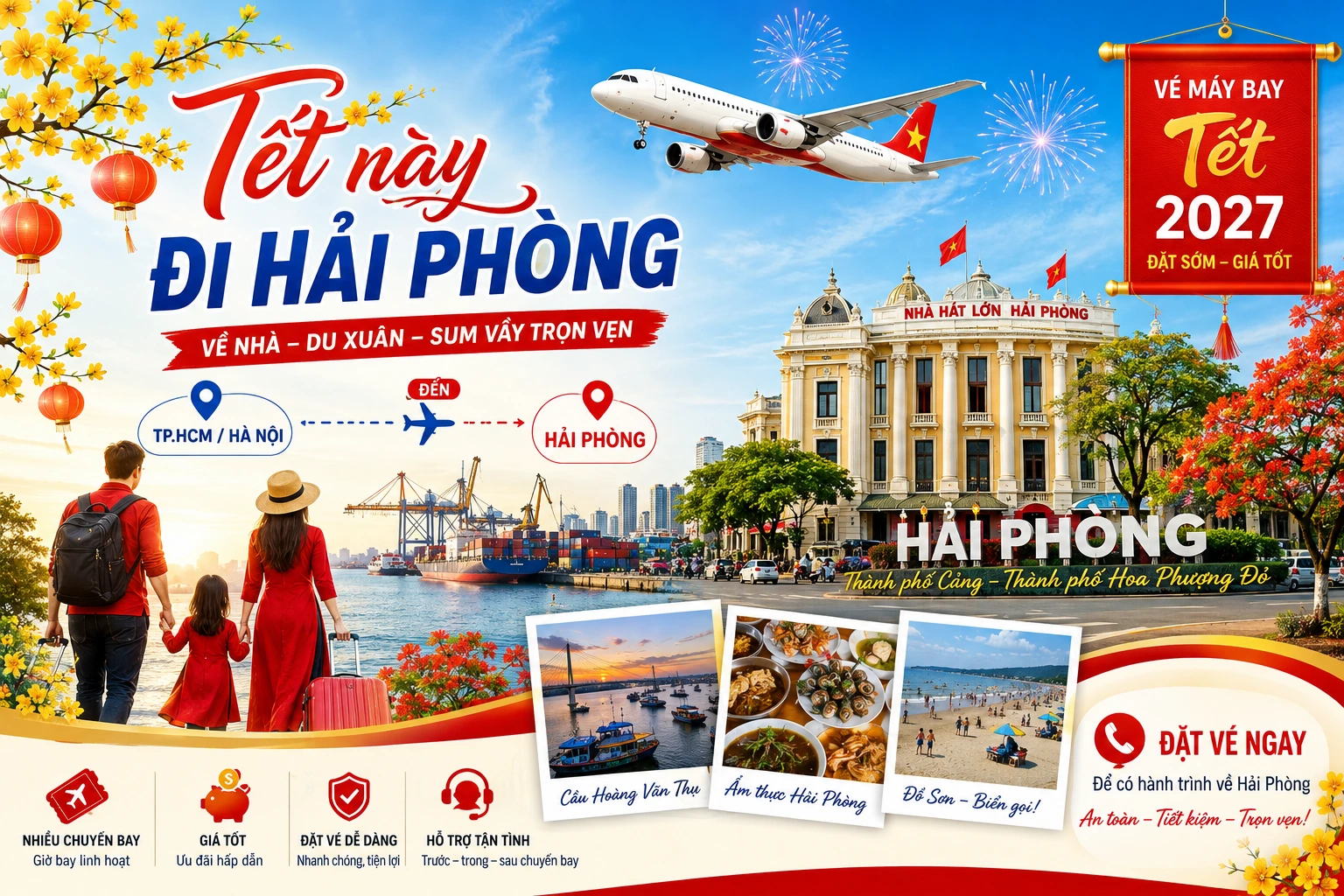 Vé máy bay Tết đi Hải Phòng giá rẻ