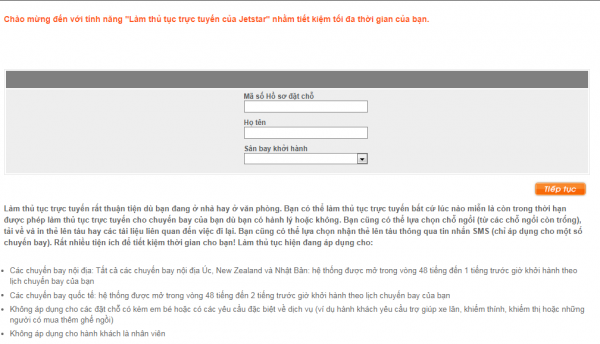 Hướng dẫn check in online Jetstar