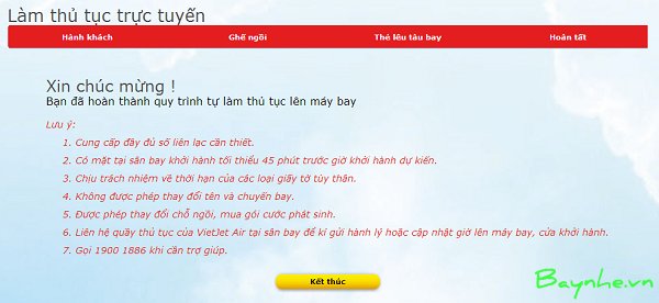 check in online Vietjet Air