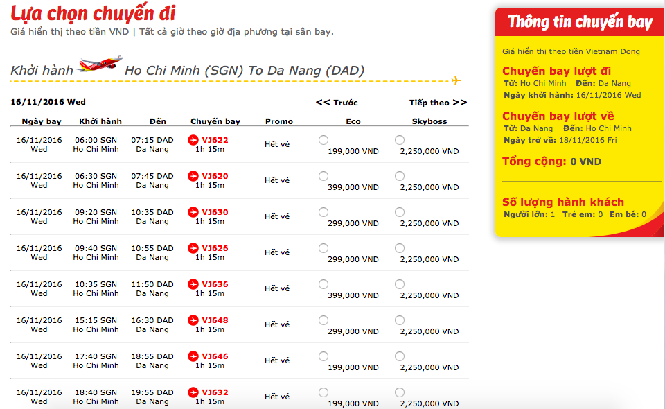 đặt vé máy bay giá rẻ Vietjet Air 5