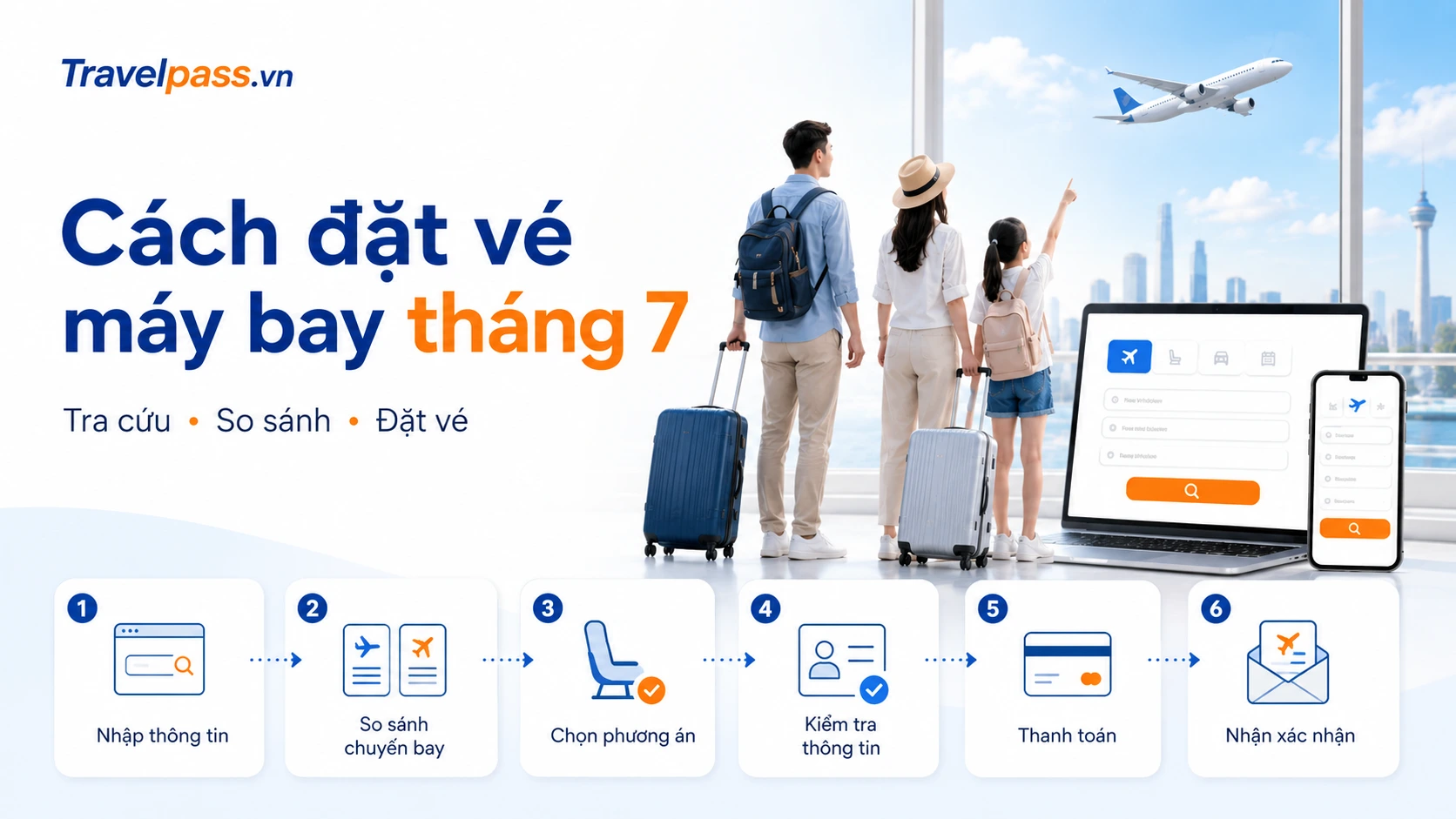 Các bước đặt vé đoàn tháng 7 giá rẻ, đơn giản.