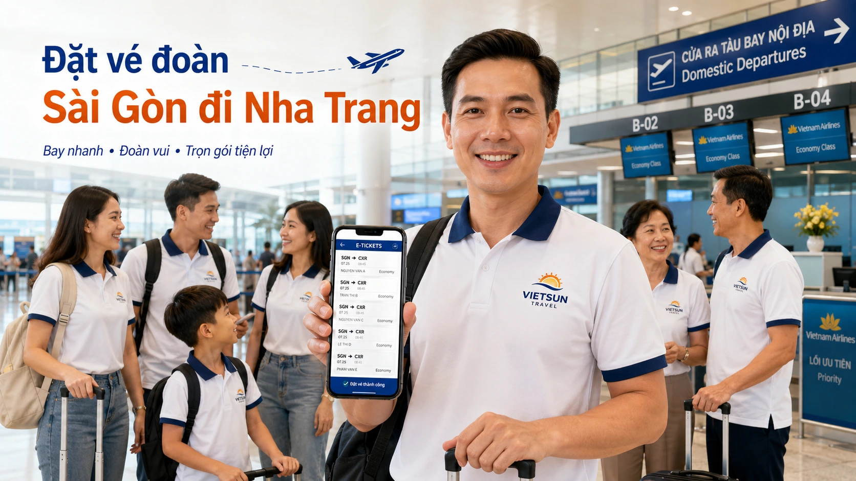Đặt vé máy bay đoàn đi Nha Trang từ TP.HCM