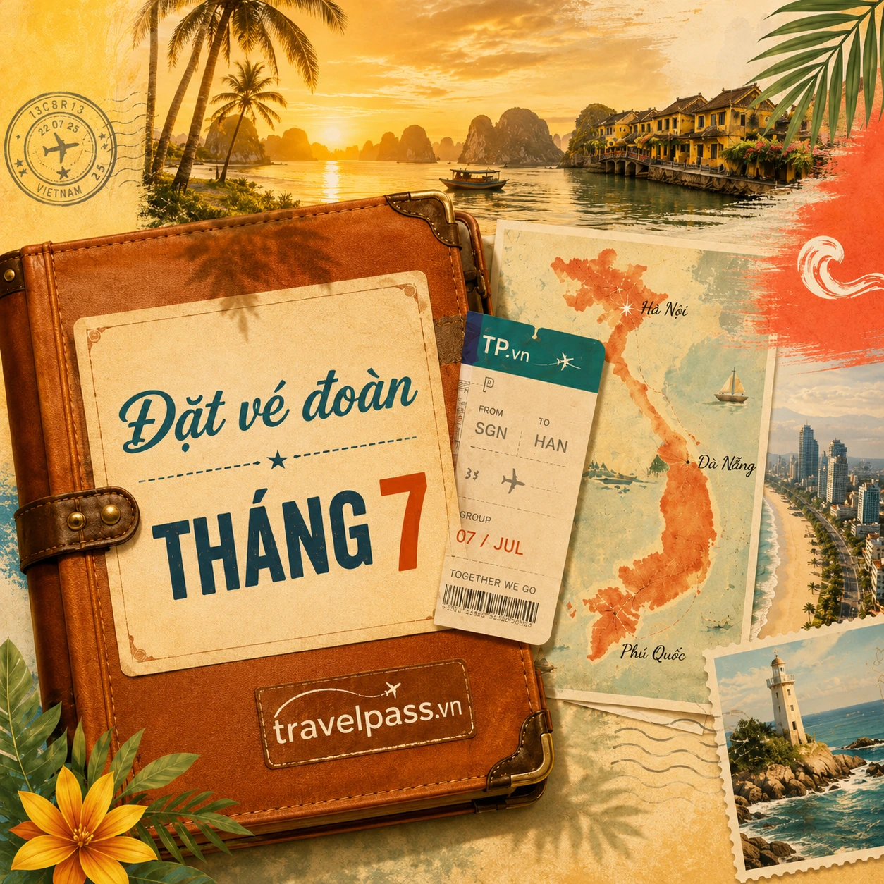 Đặt vé đoàn tháng 7 giá rẻ