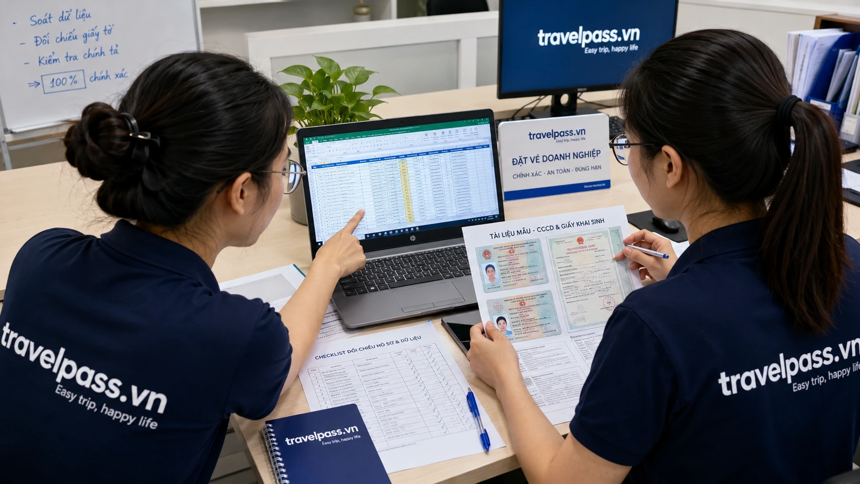 ội ngũ booker travelpass.vn tỉ mỉ rà soát thông tin đặt vé đoàn đi Nha Trang