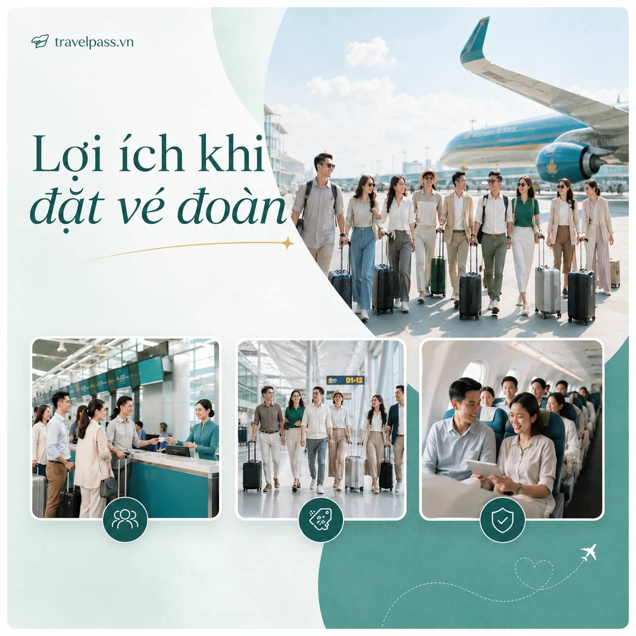 Lợi ích đặt vé đoàn, hướng dẫn đặt vé máy bay theo đoàn